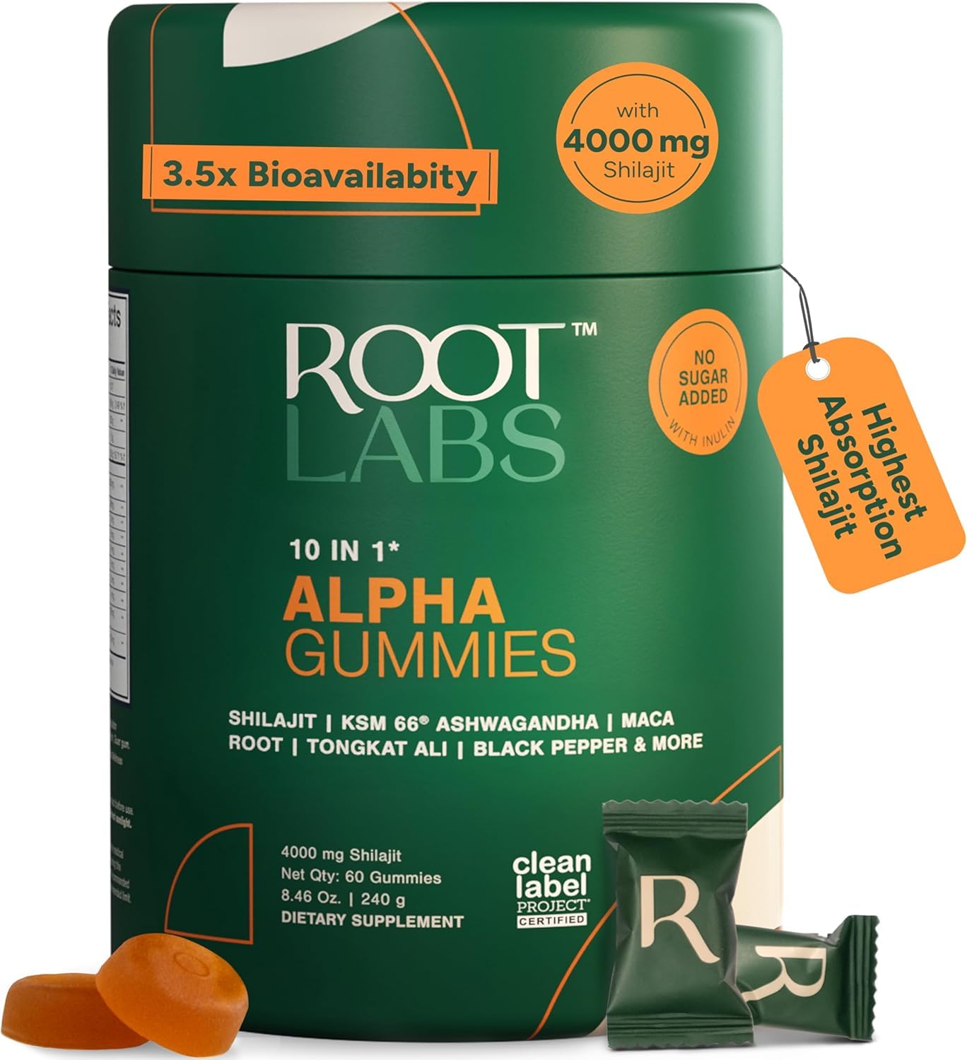 Amazon.com: ROOT LABS 10-in-1 Alpha Shilajit Gummies | 4000 mg